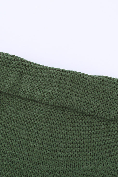 Turtleneck Splicing Chunky Knit Pullover Sweater